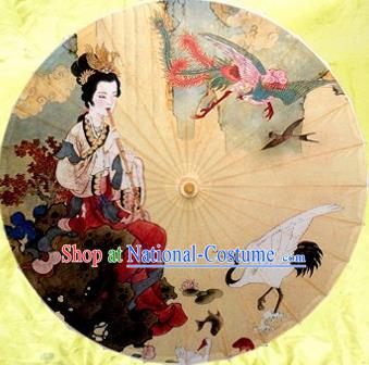 Chinese Handmade Printing Phoenix Beauty Oil Paper Umbrella Traditional Decoration Umbrellas