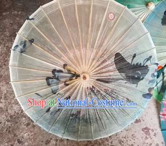 Chinese Handmade Ink Painting Butterfly Oil Paper Umbrella Traditional Decoration Umbrellas