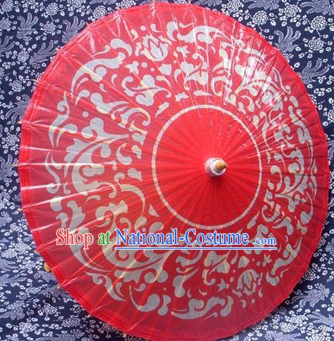 Chinese Handmade Printing Clouds Red Oil Paper Umbrella Traditional Decoration Umbrellas