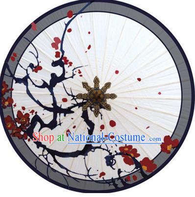 Chinese Classical Dance Printing Plum Handmade Paper Umbrella Traditional Decoration Umbrellas