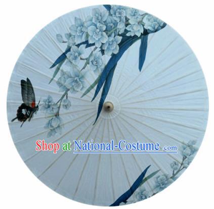 Chinese Classical Dance Ink Painting Flowers Butterfly Handmade Paper Umbrella Traditional Decoration Umbrellas