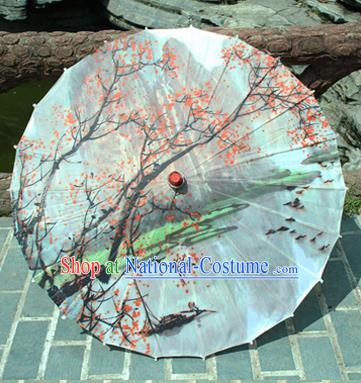 Handmade Chinese Classical Dance Printing Red Leaf Paper Umbrella Traditional Cosplay Decoration Umbrellas