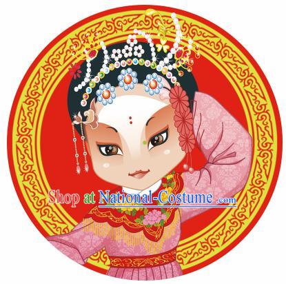 Handmade Chinese Classical Dance Printing Peking Opera Diva Red Silk Umbrella Traditional Cosplay Decoration Umbrellas