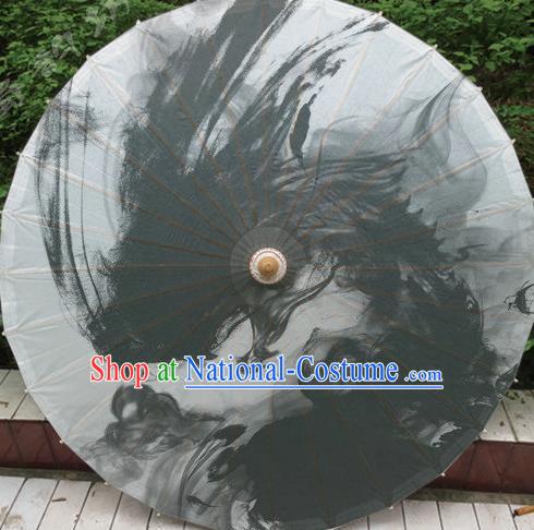 Chinese Classical Dance Handmade Ink Painting White Paper Umbrella Traditional Decoration Umbrellas