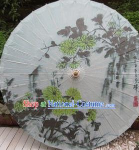 Chinese Classical Dance Handmade Ink Painting Chrysanthemum Paper Umbrella Traditional Decoration Umbrellas