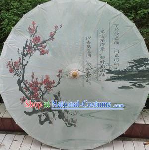 Chinese Classical Dance Handmade Ink Painting Plum Blossom Paper Umbrella Traditional Decoration Umbrellas