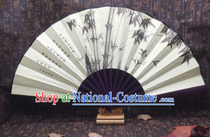 Chinese Handmade Ink Painting Bamboo Silk Fans Traditional Decoration Folding Fan