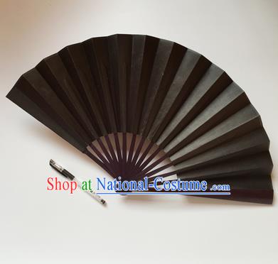 Chinese Handmade Black Silk Fans Accordion Fan Traditional Decoration Folding Fan