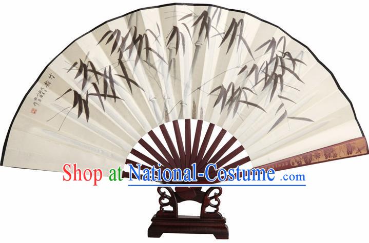 Chinese Handmade Painting Bamboo White Fans Accordion Fan Traditional Decoration Folding Fan