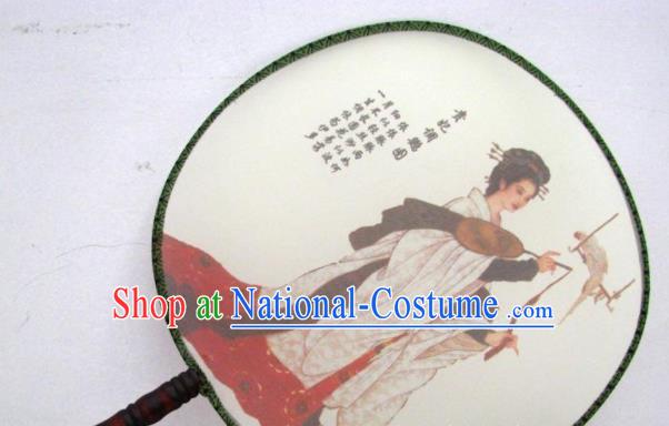 Handmade Chinese Classical Painting Consort Yang Silk Round Fan Traditional Hanfu Palace Fans