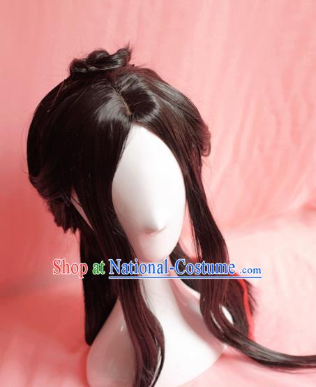 Traditional Chinese Han Dynasty Young Lady Wigs Cosplay Ancient Goddess Female Swordsman Chignon for Women