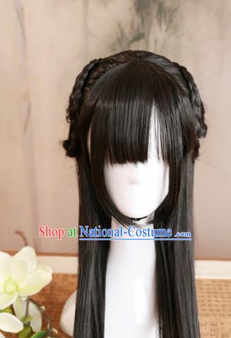 Traditional Chinese Song Dynasty Princess Wigs Cosplay Ancient Goddess Female Swordsman Chignon for Women