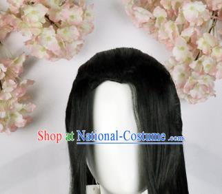 Traditional Chinese Cosplay Swordsman Black Wigs Sheath Ancient Taoist Chignon for Men