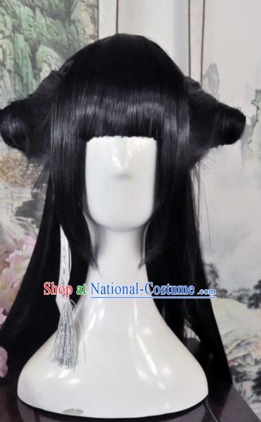 Traditional Chinese Cosplay Young Lady Wigs Sheath Ancient Goddess Princess Chignon for Women