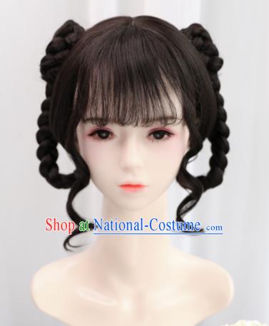 Traditional Chinese Cosplay Song Dynasty Princess Goddess Wigs Sheath Ancient Nobility Lady Chignon for Women