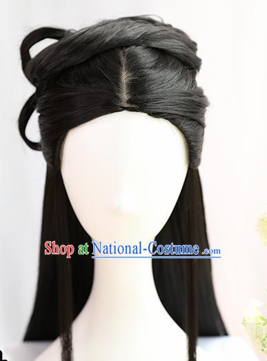 Traditional Chinese Cosplay Song Dynasty Nobility Lady Wedding Wigs Sheath Ancient Princess Chignon for Women