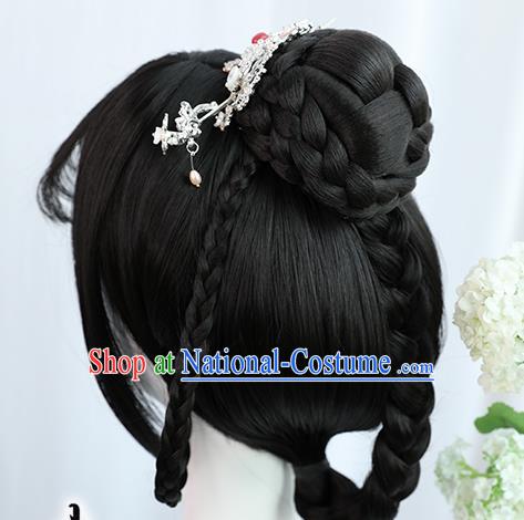 Traditional Chinese Cosplay Tang Dynasty Palace Princess Wigs Sheath Ancient Flying Apsaras Chignon for Women