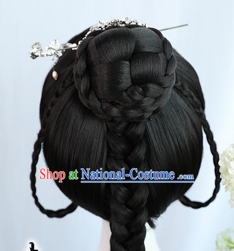 Traditional Chinese Cosplay Tang Dynasty Palace Princess Wigs Sheath Ancient Flying Apsaras Chignon for Women