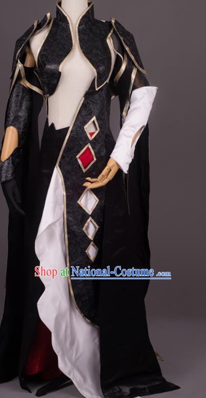 Traditional Chinese Cosplay Female Swordsman Black Dress Ancient Drama Costumes for Women