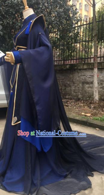 Traditional Chinese Cosplay Prince Navy Costumes Ancient Swordsman Hanfu Clothing for Men