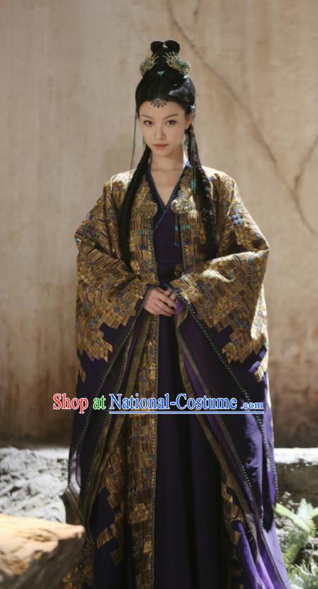 Chinese Ancient Flowers Goddess Dress Drama Love and Destiny Princess Ling Xi Ni Ni Costumes and Headpiece for Women