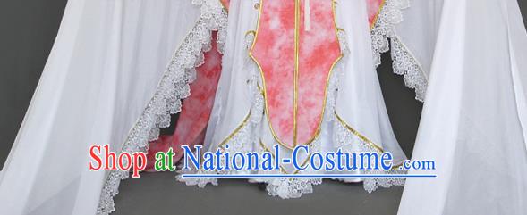 Traditional Chinese Cosplay Queen Pink Dress Ancient Drama Female Swordsman Costumes for Women