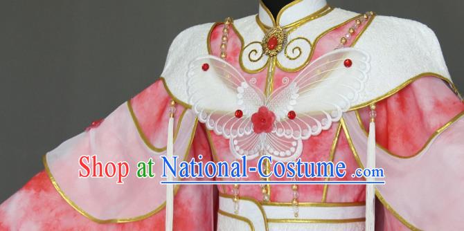 Traditional Chinese Cosplay Queen Pink Dress Ancient Drama Female Swordsman Costumes for Women