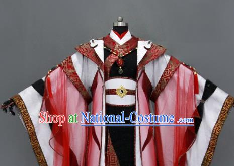 Chinese Cosplay Royal Highness Wedding Red Costumes Ancient Swordsman Clothing for Men