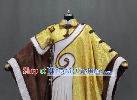 Customize Chinese Traditional Cosplay Monk Monarch Golden Costumes Ancient Swordsman King Clothing for Men