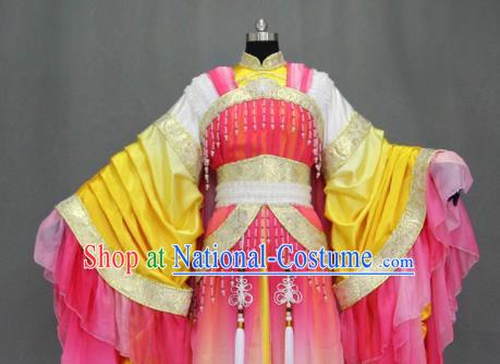 Traditional Chinese Cosplay Court Princess Pink Dress Ancient Drama Female Swordsman Costumes for Women