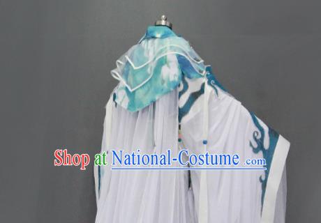 Customize Chinese Traditional Cosplay Taoist King Blue Costumes Ancient Swordsman Clothing for Men