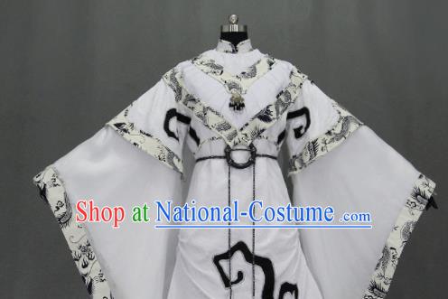 Traditional Chinese Cosplay Court Princess White Dress Ancient Drama Female Swordsman Costumes for Women