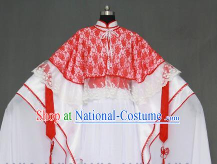 Traditional Chinese Cosplay Court Princess Red Collar Dress Ancient Drama Female Swordsman Costumes for Women