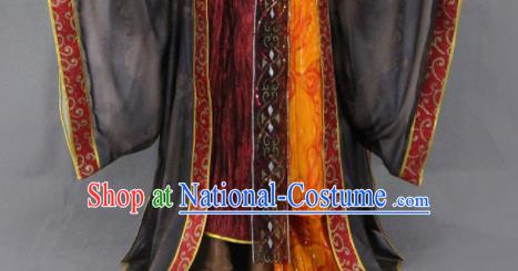 Traditional Chinese Cosplay Goddess Queen Purplish Red Dress Ancient Drama Female Swordsman Costumes for Women