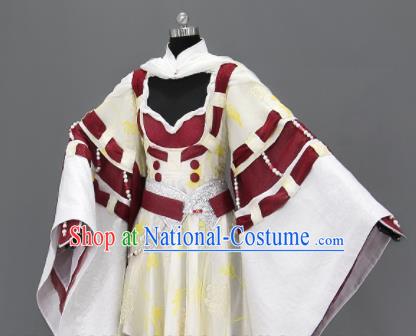 Traditional Chinese Cosplay Fairy Queen Short Dress Ancient Drama Female Swordsman Costumes for Women