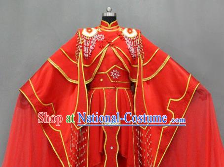 Traditional Chinese Cosplay Empress Red Dress Ancient Drama Female Swordsman Costumes for Women