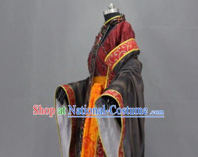 Traditional Chinese Cosplay Goddess Queen Purplish Red Dress Ancient Drama Female Swordsman Costumes for Women