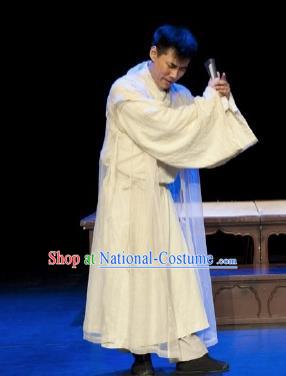 Chinese Drama I Love Taohua Ancient Scholar White Clothing Stage Performance Dance Costume for Men