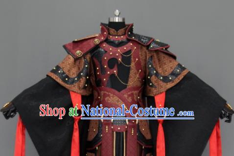 Customize Chinese Traditional Cosplay General Black Costumes Ancient Swordsman Clothing for Men