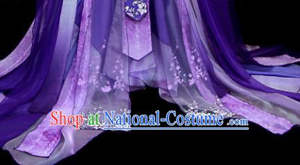 Traditional Chinese Cosplay Imperial Empress Purple Dress Ancient Drama Goddess Costumes for Women