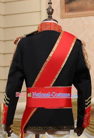 Traditional England Black Costumes European Court Honor Guard Clothing for Kids