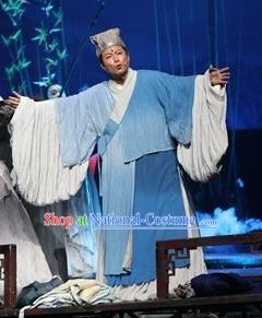 Chinese The Legend of Wang Yangming Ancient Taoist Blue Clothing Stage Performance Dance Costume for Men