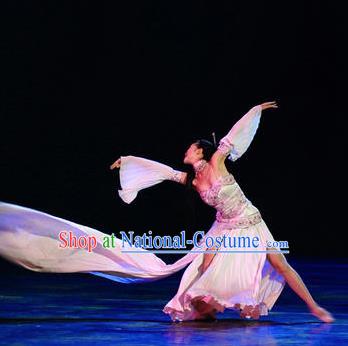 Chinese Impression of Suzhou Classical Dance Dress Stage Performance Costume and Headpiece for Women