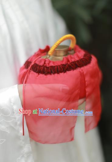 Traditional Chinese Ancient Termofor Cover Embroidered Red Veil Bag