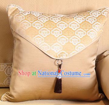 Traditional Chinese Home Decoration Accessories Cloud Pattern Golden Brocade Pillow Cover