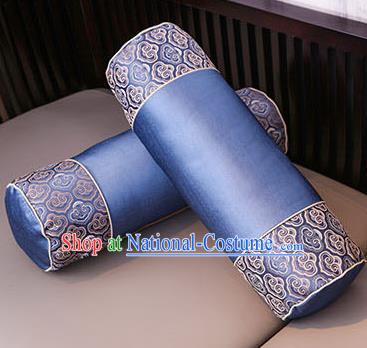 Traditional Chinese Home Decoration Accessories Pillowslip Cloud Pattern Blue Brocade Cover