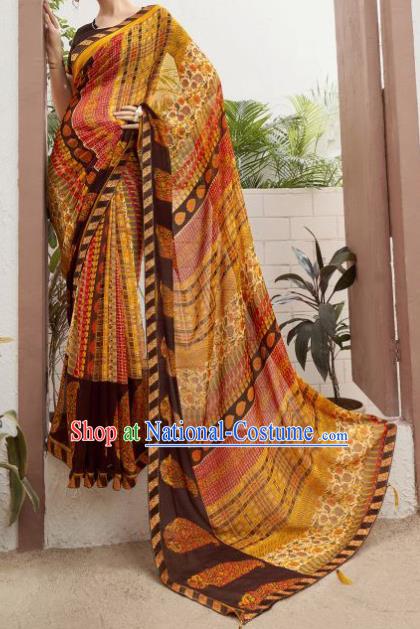 Asian Indian Bollywood Printing Saree Dress India Traditional Costumes for Women