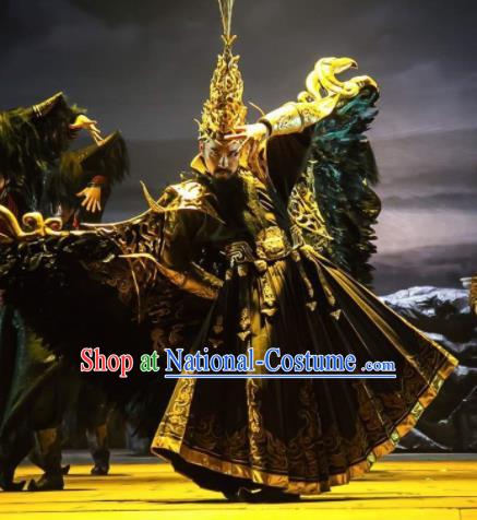 Chinese Zhaojun Chu Sai Dance Ancient Han Dynasty King Black Clothing Stage Performance Dance Costume for Men