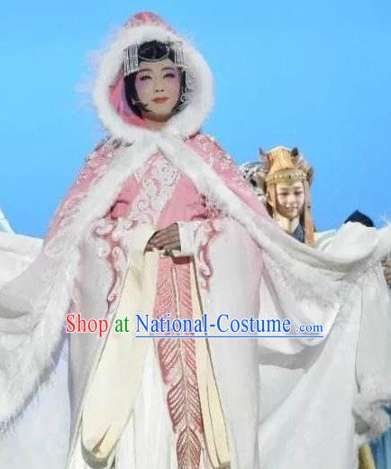 Chinese Zhaojun Chu Sai Ancient Queen Classical Dance Dress Stage Performance Costume and Headpiece for Women