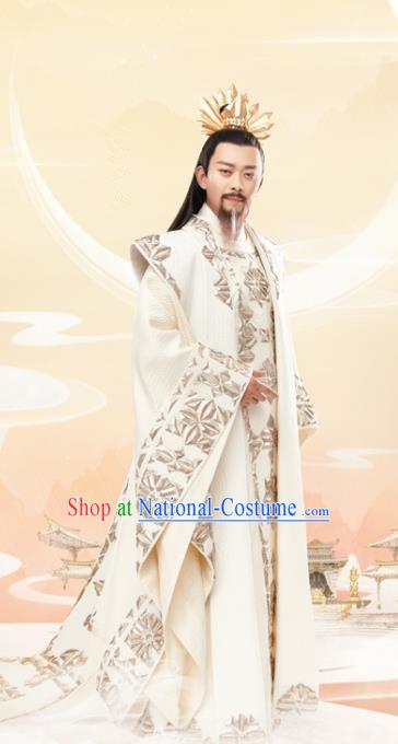 Chinese Ancient God King Drama Love and Destiny Heavenly Emperor Replica Costumes and Headpiece for Men